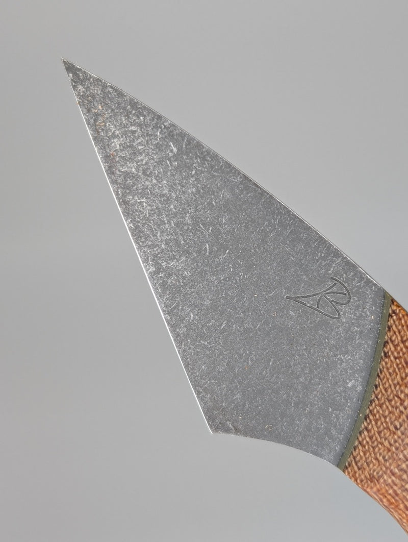 *Consignment* Ben Krein Kiridashi Custom Fixed Blade Nitro-V Chisel Grind