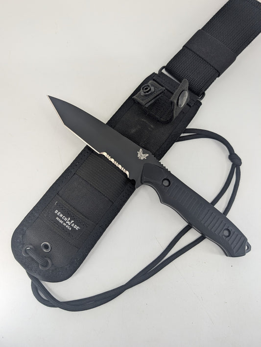 *Consignment* Benchmade 141 Nimravus Black DLC Partial Serrated Tanto Fixed Blade Knife