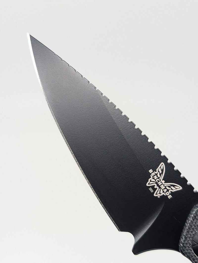 *Consignment* Benchmade Dacian Black Micarta Spear Point Magnacut Fixed Blade Knife