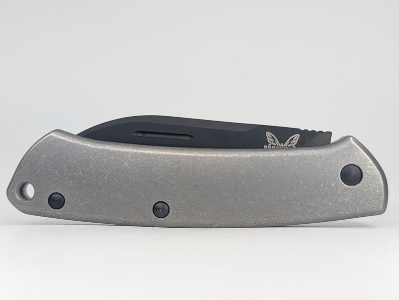 *Consignment* Benchmade 319 Proper Slip Joint Pocket Knife w/ Flytanium Titanium Scales and Leather Sleeve