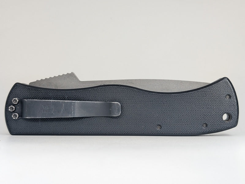 *Consignment* Benchmade Emerson Black ATS-34 Chisel Grind Partial Serrated Auto Folding Knife