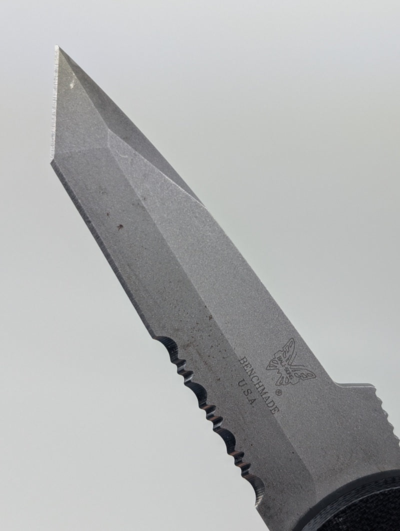 *Consignment* Benchmade Emerson Black ATS-34 Chisel Grind Partial Serrated Auto Folding Knife