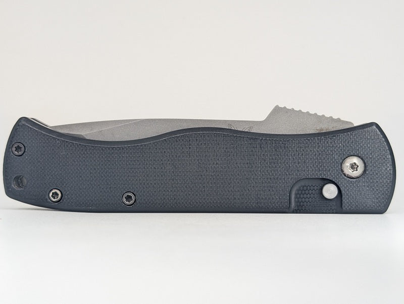 *Consignment* Benchmade Emerson Black ATS-34 Chisel Grind Partial Serrated Auto Folding Knife