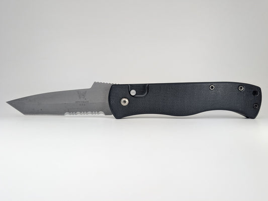 *Consignment* Benchmade Emerson Black ATS-34 Chisel Grind Partial Serrated Auto Folding Knife