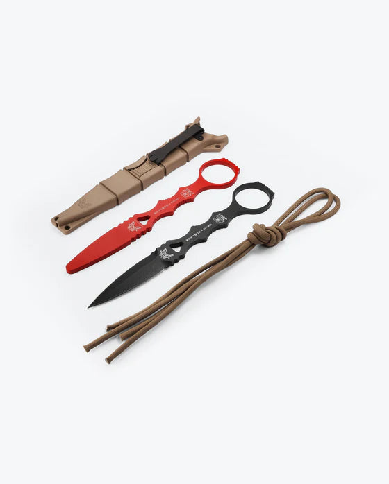 Benchmade SOCP Black Dagger / Red Trainer Combo with Sand Sheath
