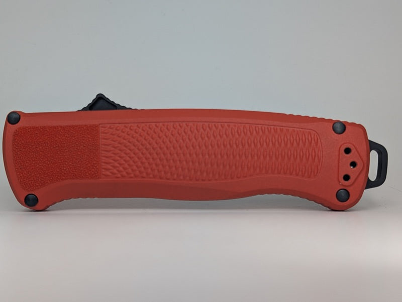 *Box-less Product* Benchmade Shootout Red Grivory Out the Front Knife