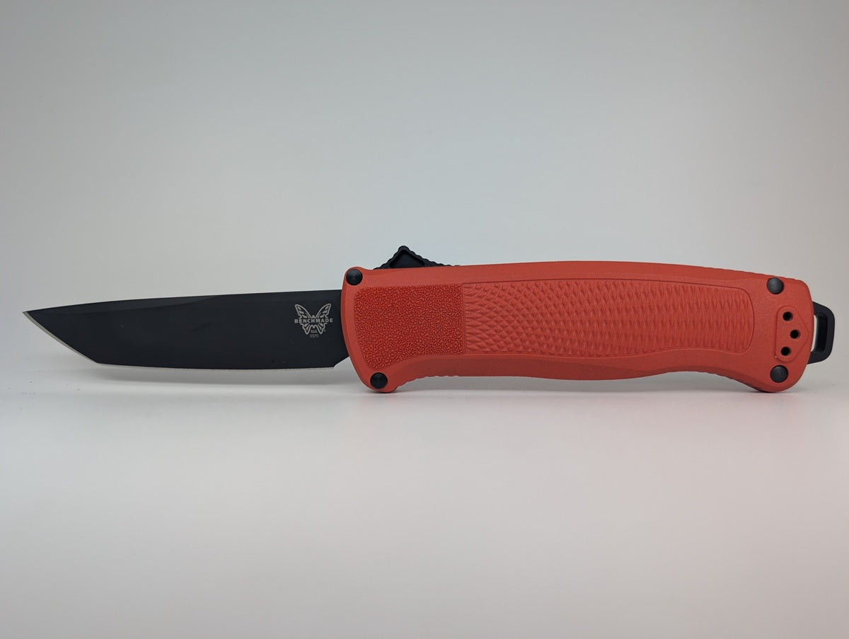 *Box-less Product* Benchmade Shootout Red Grivory Out the Front Knife