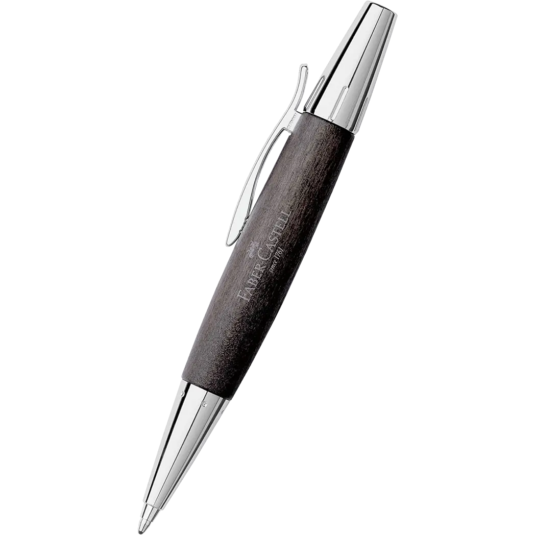 Faber-Castell E-Motion Black w/ Silver Ballpoint Pen Free Refill