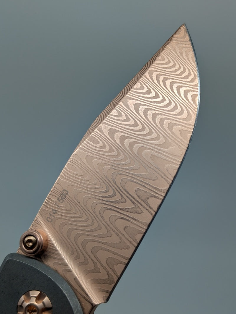 Boker Solingen M4 Sherman Damasteel Rose Gold Frame Lock Folding Knife