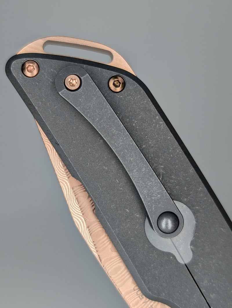 Boker Solingen M4 Sherman Damasteel Rose Gold Frame Lock Folding Knife
