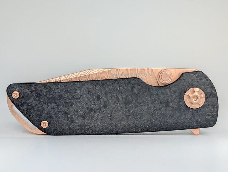 Boker Solingen M4 Sherman Damasteel Rose Gold Frame Lock Folding Knife