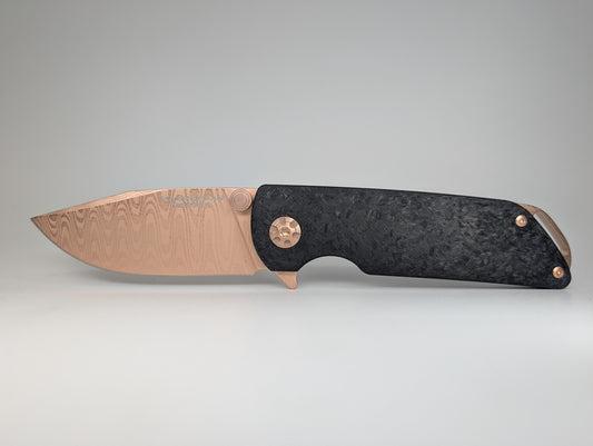 Boker Solingen M4 Sherman Damasteel Rose Gold Frame Lock Folding Knife