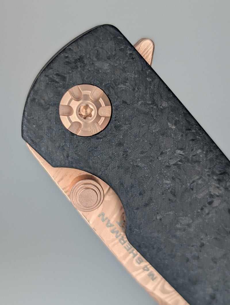 Boker Solingen M4 Sherman Damasteel Rose Gold Frame Lock Folding Knife