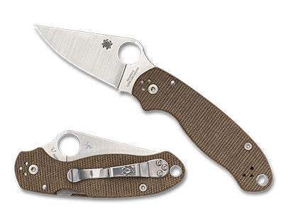 Spyderco Para 3 Brown Canvas Micarta Folding Knife