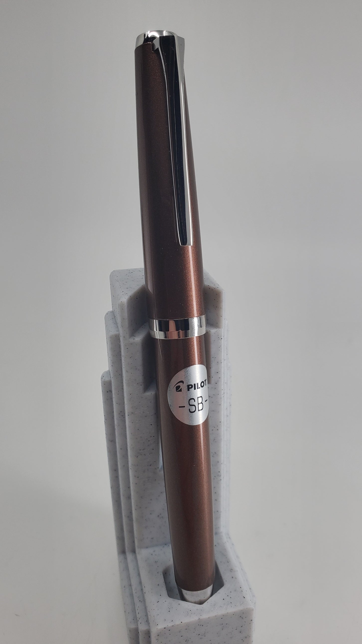 Brown Pilot Falcon Metal Fountain Pen on a white background