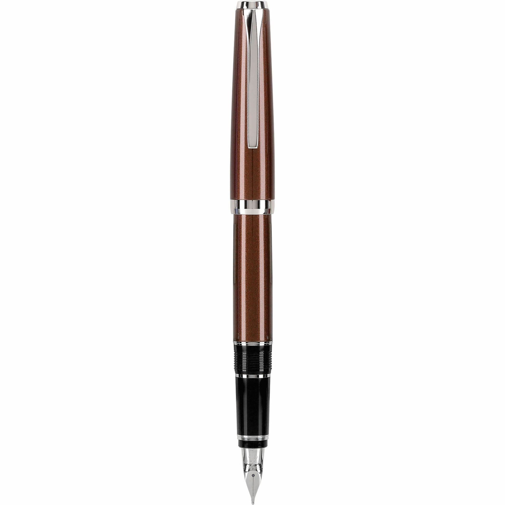 Brown Pilot Falcon Metal Fountain Pen  on a white background