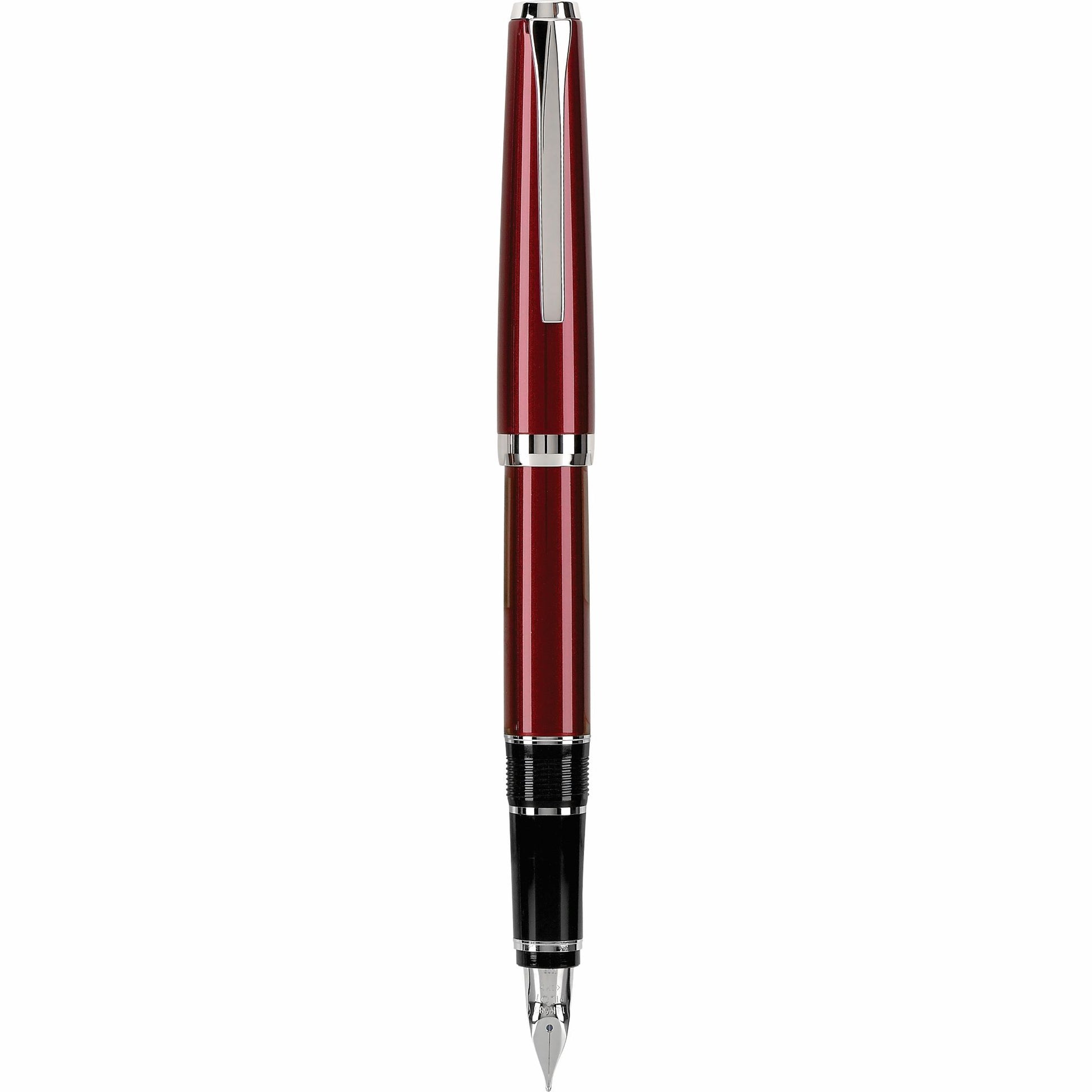 Burgundy Pilot Falcon Fountain Pen with white background