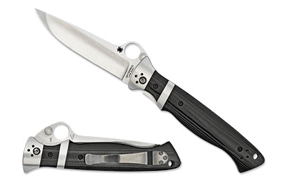 Spyderco Vallotton Sub-Hilt G-10 Black Liner Lock Folding Knife