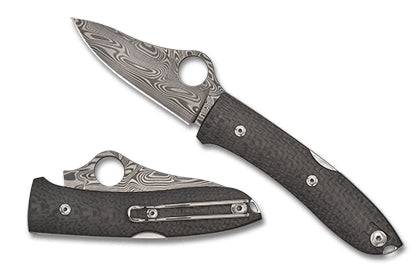 Spyderco SpyOpera Carbon Fiber Thor Damascus Backlock Folding Knife