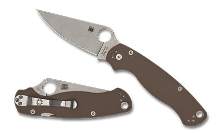 Spyderco Paramilitary 2 Brown G-10 CPM 15V Sprint Run