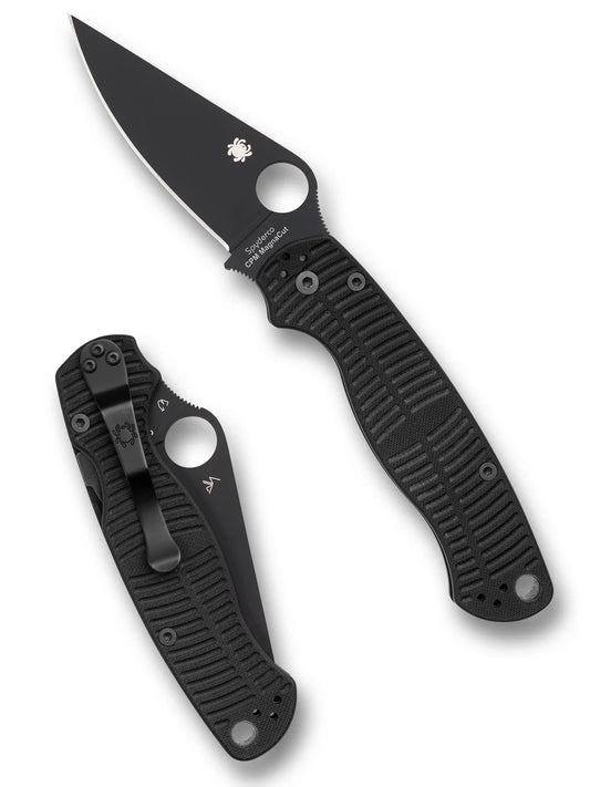 Spyderco Para Military 2 Salt Black G-10 Magnacut DLC Compression Lock Folding Knife