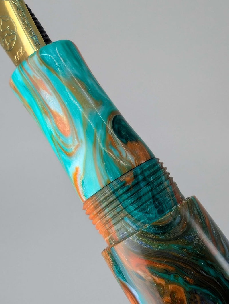 CAS Pens Cancun Swirl Fountain Pen Steel 2-Tone Nib