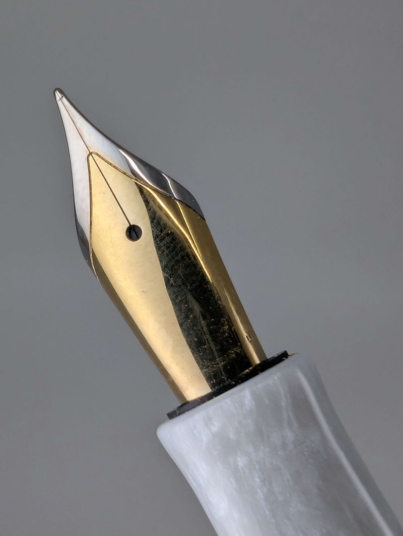 CAS Pens Curly Teak Fountain Pen Steel 2-Tone Fine Nib