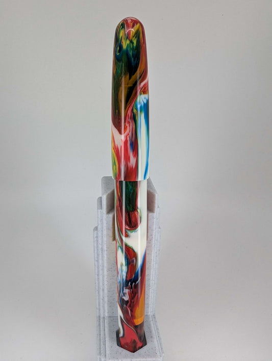 CAS Pens Yellow White Fountain Pen Steel 2-Tone Fine Nib