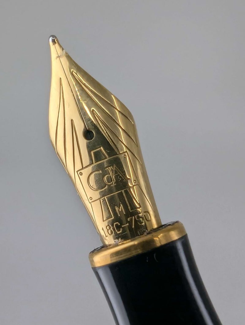 *Consignment* Caran d'Ache Geneve Collection Lacquer Marble Green Fountain Pen / Rollerball Pen Set
