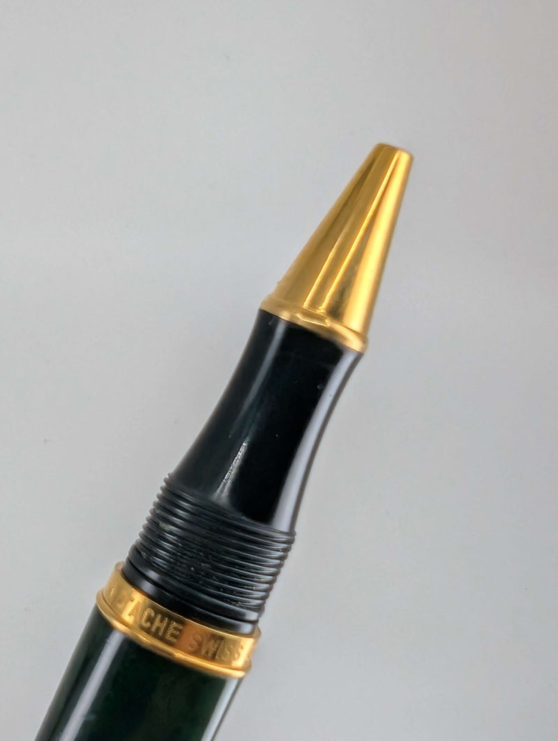 *Consignment* Caran d'Ache Geneve Collection Lacquer Marble Green Fountain Pen / Rollerball Pen Set