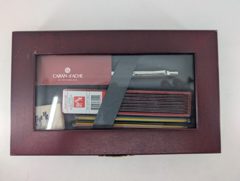 *Consignment* Caran d'Ache Ecridor Chevron Silver Plated Mechanical Pencil