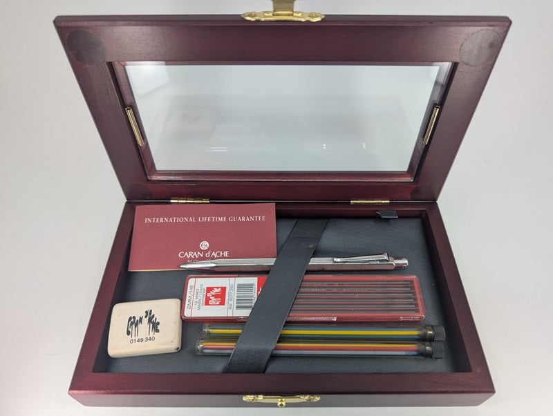 *Consignment* Caran d'Ache Ecridor Chevron Silver Plated Mechanical Pencil