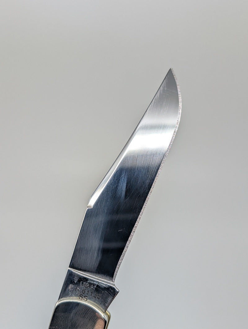 Case Knives Amber Bone Peach Seed Jig Axe Handle Pocket Knife