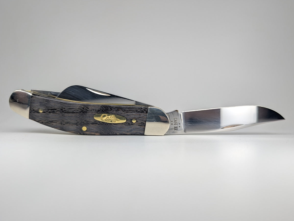 Case Knives Black Curly Oak Wood Smooth Sowbelly Pocket Knife