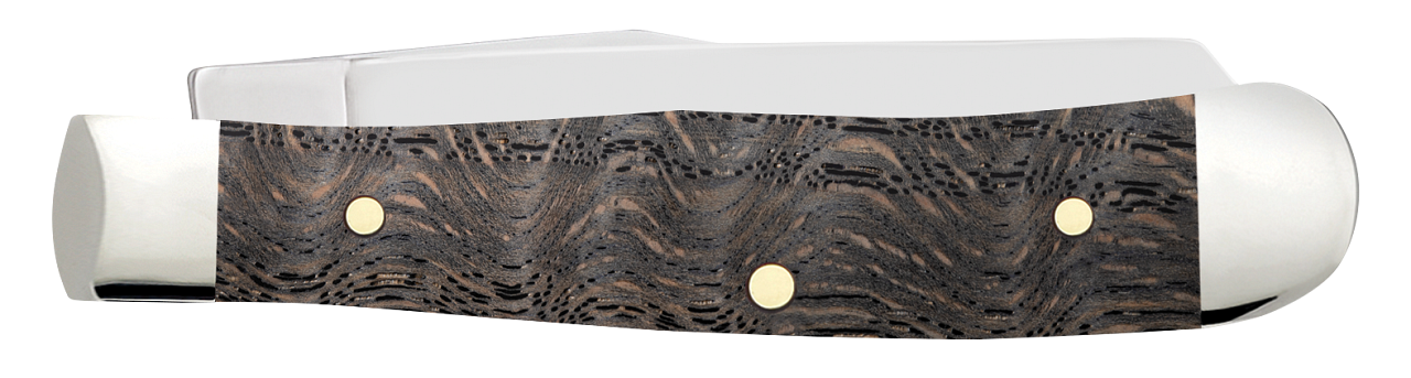 Case Knives Black Curly Oak Wood Smooth Tiny Trapper Pocket Knife