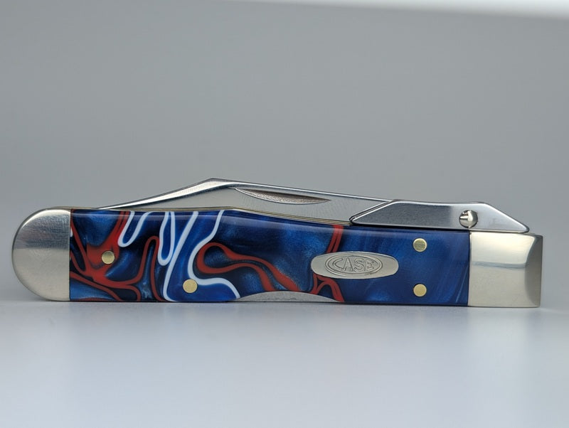 Case Knives Patriotic Kirinite Smooth Cheetah Cub Pocket Knife