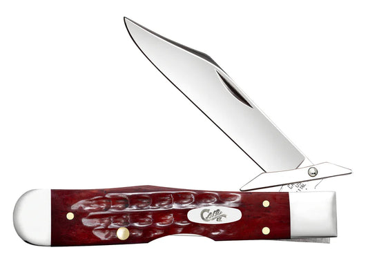 Case Knives Pocket Worn Corn Cob Jigged Old Red Bone Cheetah Cub Pocket Knife