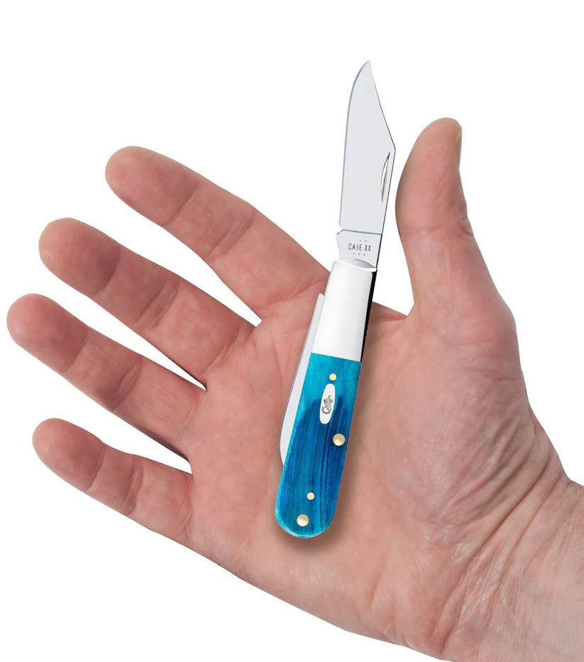 Case Knives Sawcut Jig Caribbean Blue Bone Barlow Slip Joint Knife