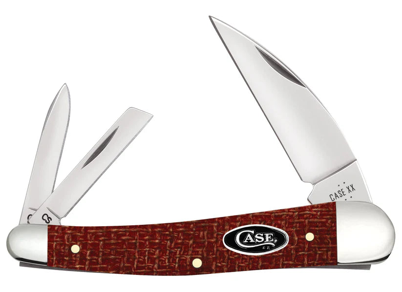 Case Knives Smooth Dark Red Burlap Micarta Seahorse Whittler