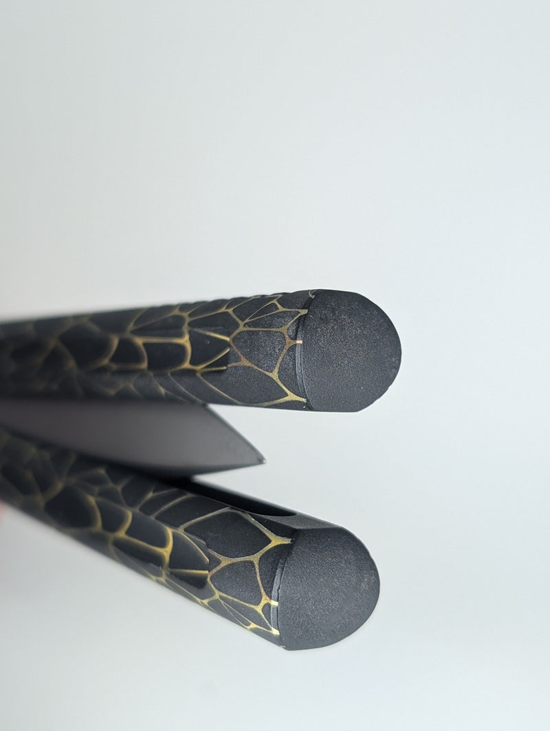 *Consignment* Ceroni Knives Damasteel Scorpion Blade Pinless Gold Web Ti Live Blade Balisong