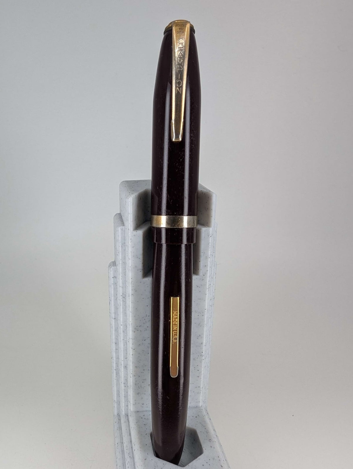 *Consignment* Champion Vintage Burgundy Fountain Pen Steel Fine Nib