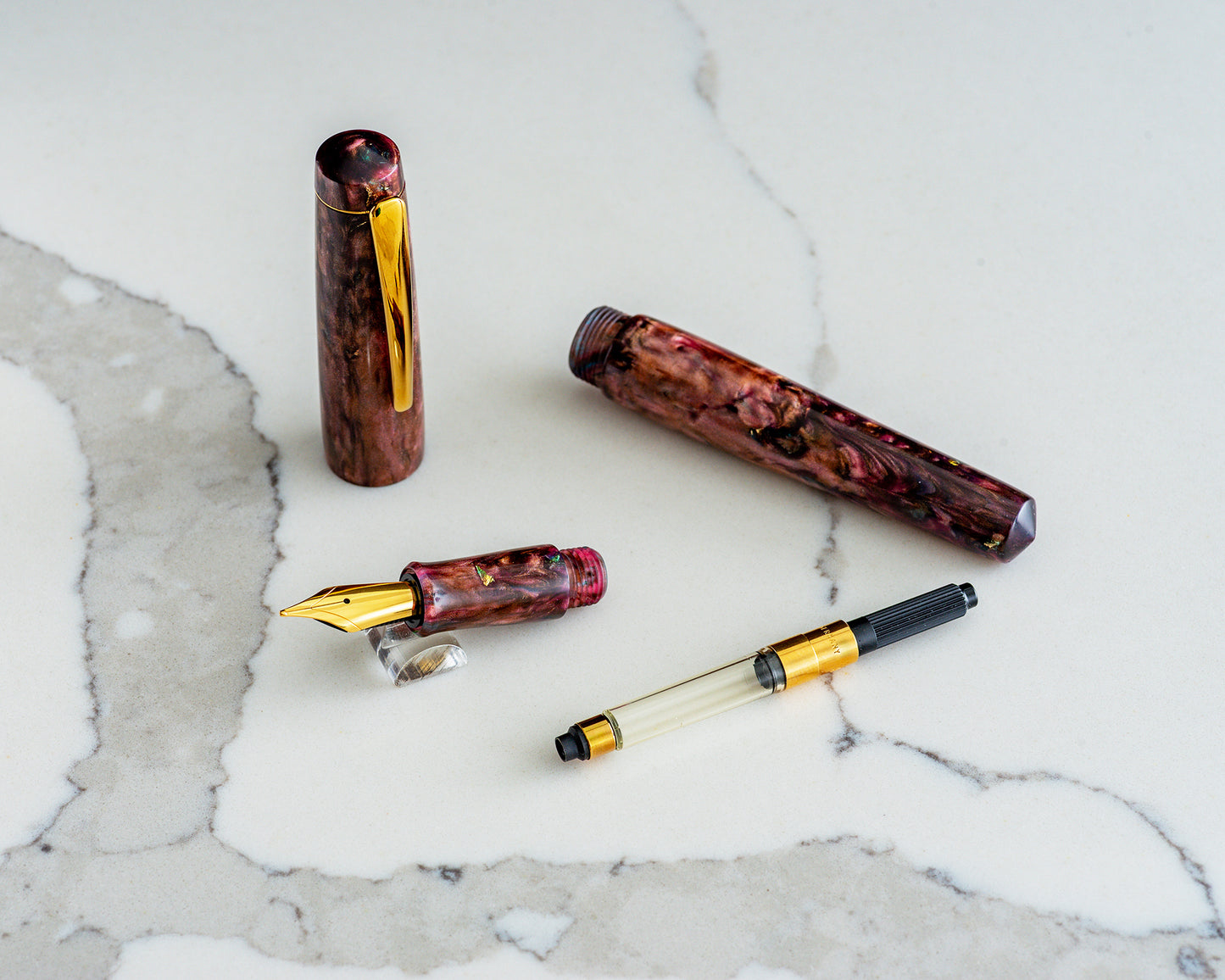 Rhys' Pieces Custom Fountain Pen - "Cherry Cola"