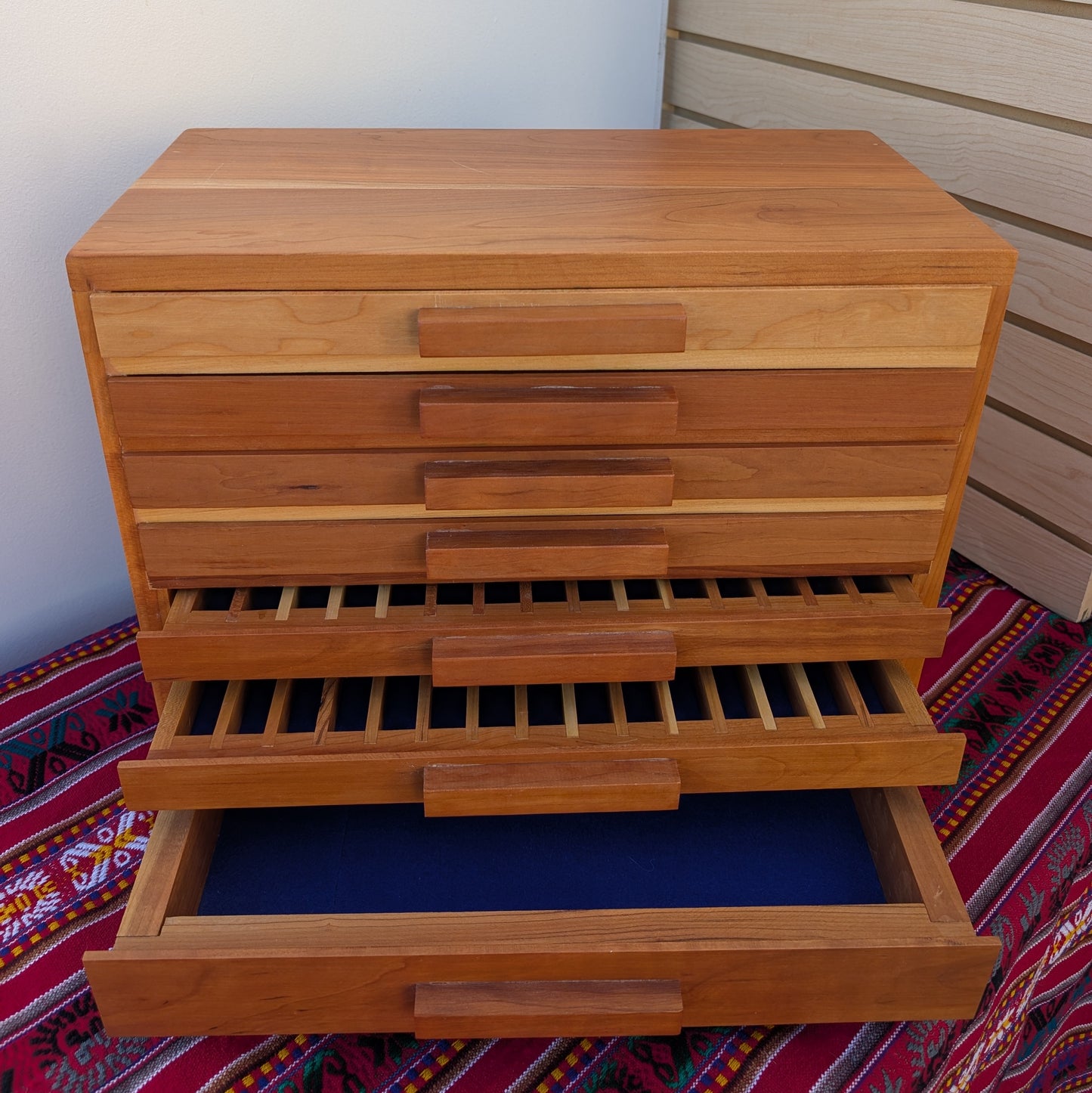 *Consignment* Artisan Handcrafted Original Design Cherry Wood 90 Pen case