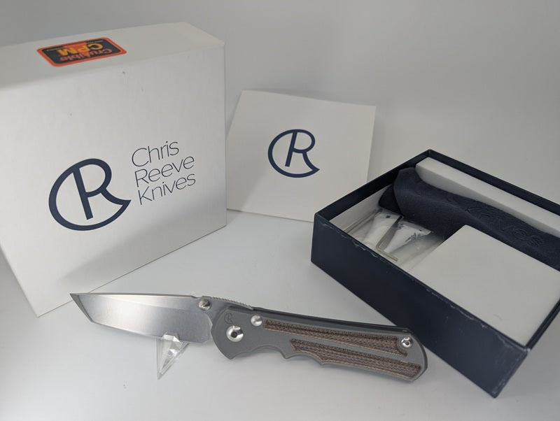 *Consignment* Chris Reeve Knives Large Inkosi Tanto w/ Natural Canvas Micarta