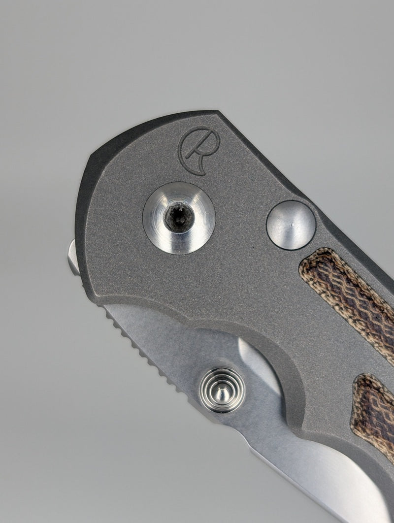 *Consignment* Chris Reeve Knives Large Inkosi Tanto w/ Natural Canvas Micarta