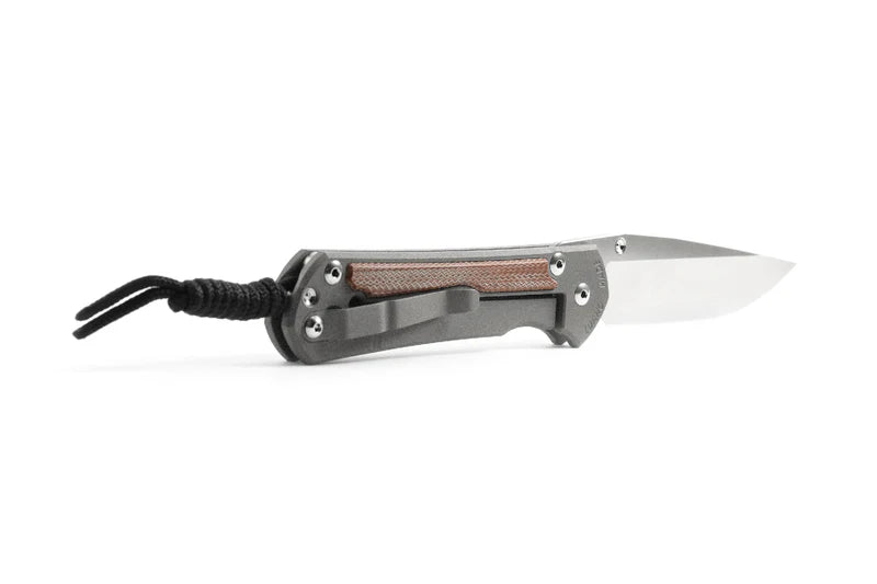 Chris Reeve Knives Large Sebenza 31 Natural Canvas Micarta Inlay Frame Lock Folding Knife