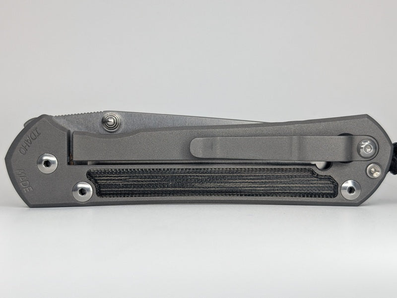 *Consignment* Chris Reeve Knives Large Sebenza 21 Inlay Black Canvas Micarta Tanto Frame Lock Folding Knife