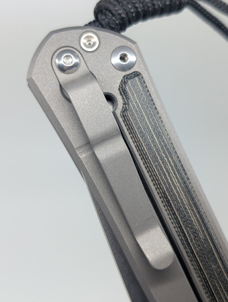 *Consignment* Chris Reeve Knives Large Sebenza 21 Inlay Black Canvas Micarta Tanto Frame Lock Folding Knife