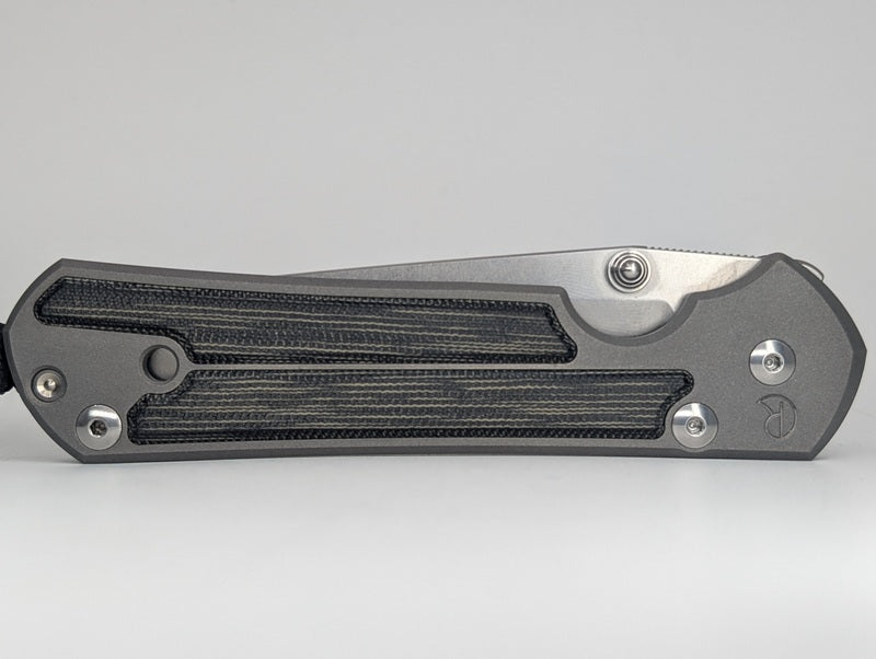 *Consignment* Chris Reeve Knives Large Sebenza 21 Inlay Black Canvas Micarta Tanto Frame Lock Folding Knife
