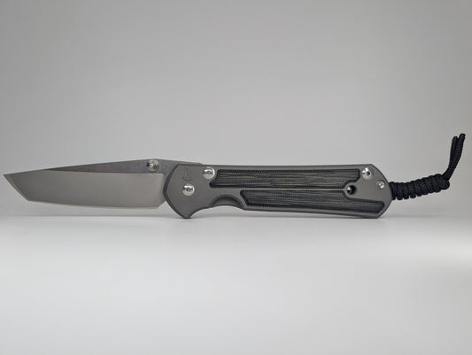 *Consignment* Chris Reeve Knives Large Sebenza 21 Inlay Black Canvas Micarta Tanto Frame Lock Folding Knife